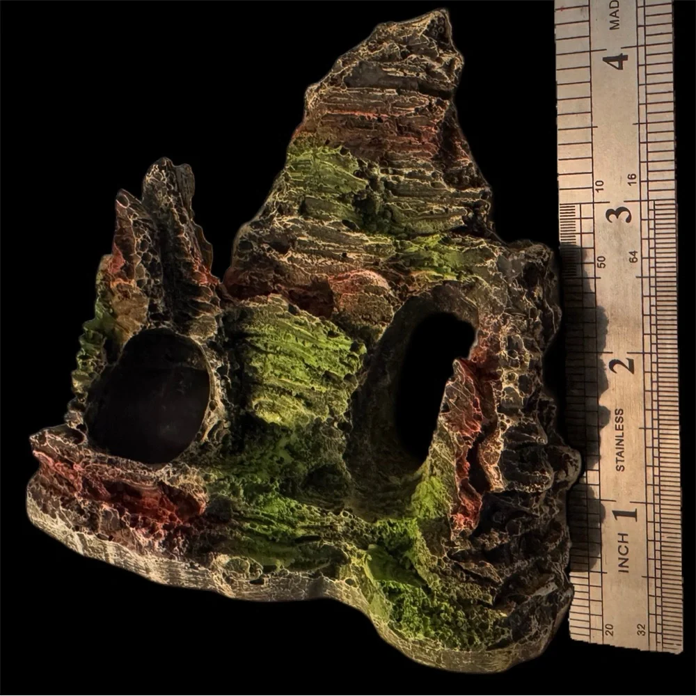 Aquarium Decor: Little Poly Resin Cave And 5 Soft Plastic Plants